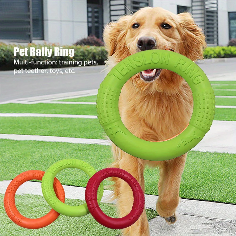 Flying Disc Dog Training Toy - アウトドアスポーツ飛行ディスクペットおもちゃ、犬のトレーニングおもちゃ、インタラクティブ、犬に適しています