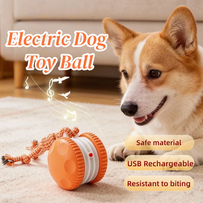 Automatic Moving Dog Ball - スマート電動インタラクティブペットトイボール 自動回転移動ボール USB充電式 自動移動スマートボール インタラクティブおもちゃ
