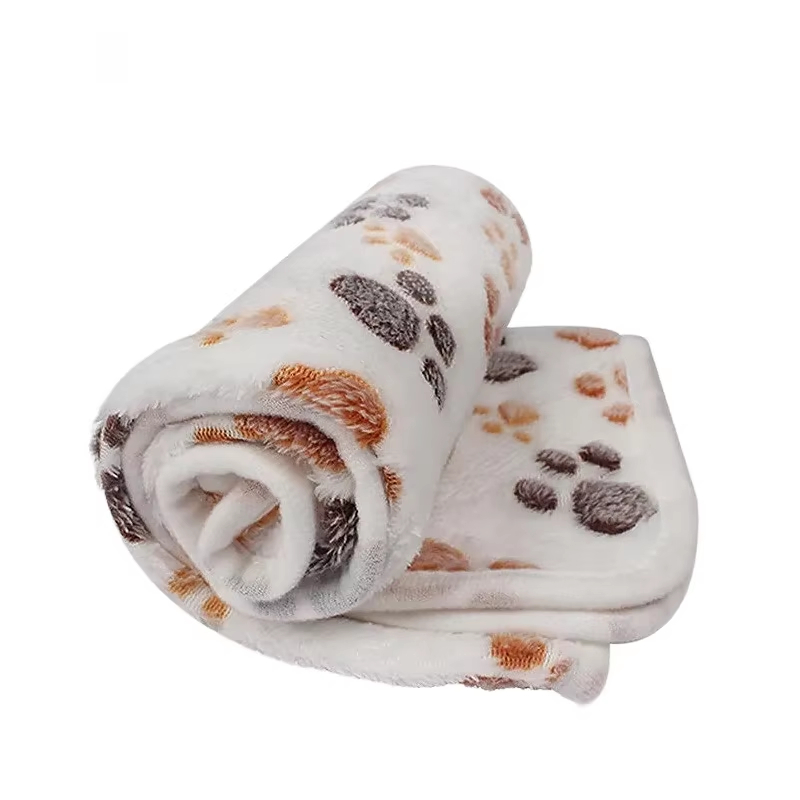 Pet Beds - 1/3枚セット かわいいペット用ブランケット 肉球柄プリント 犬用ソフトフランネルベッドマット ペット用トラベルマット 暖かく快適な猫犬用ブランケット