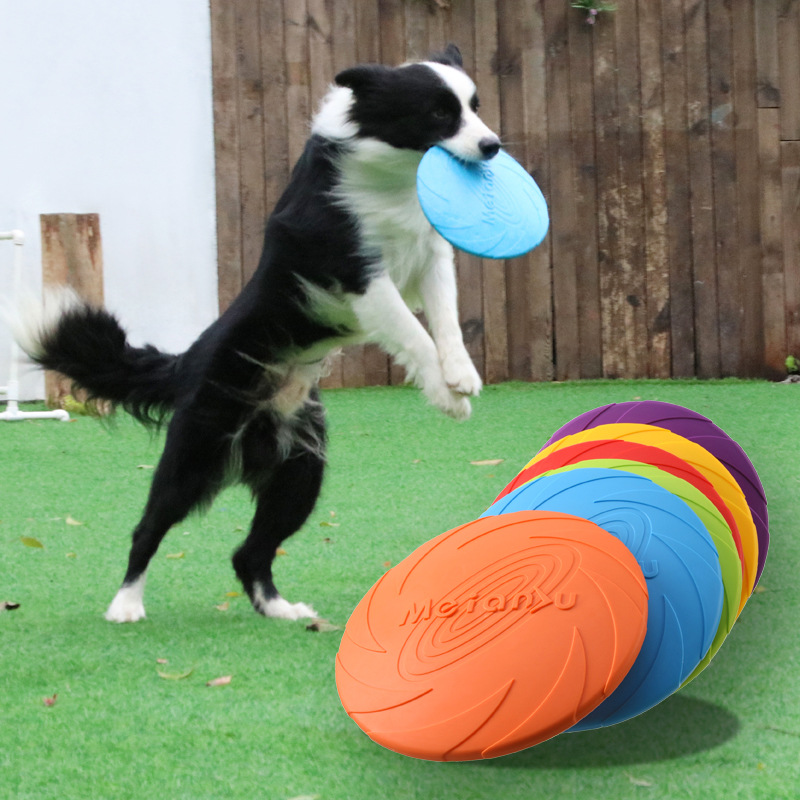 Flying Disc Dog Training Toy - 犬や猫が噛んでも壊れにくい、インタラクティブなシリコン製フライングソーサーおもちゃ。子犬のトレーニングや遊びに最適。