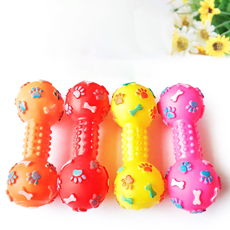 Teeth Cleaning Dog Chew Bone - 新しいペット用犬のおもちゃ - ダンベルと骨の形をした噛むおもちゃ、子犬と成犬用、丈夫な歯が生える時期の歯磨きおもちゃ