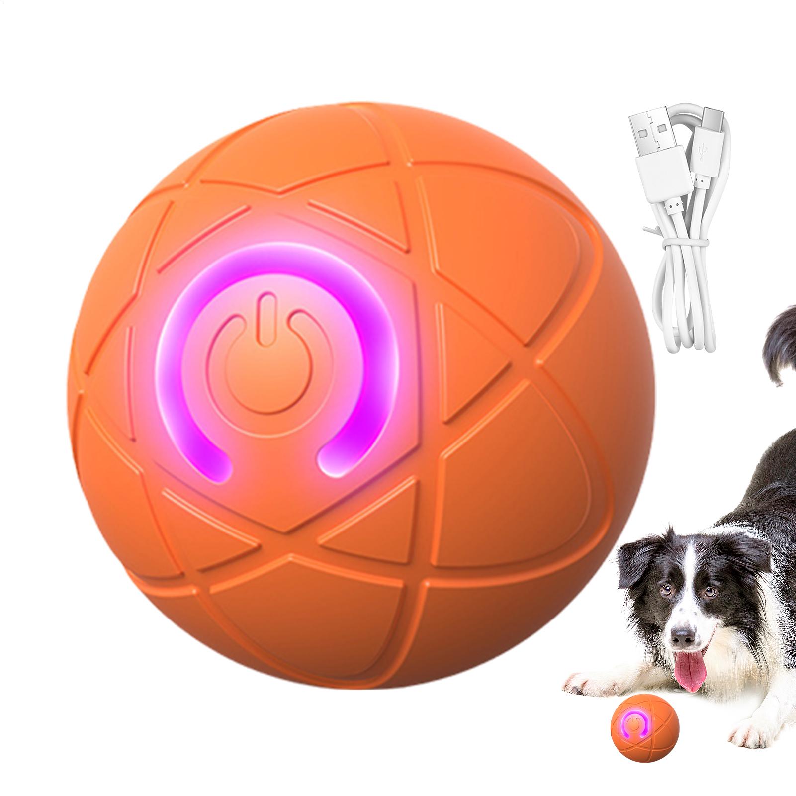 Automatic Moving Dog Ball - 犬用おもちゃボール インタラクティブローリングボール 自動移動犬用おもちゃ 2つのモード 充電式自動ボール ペット用おもちゃ