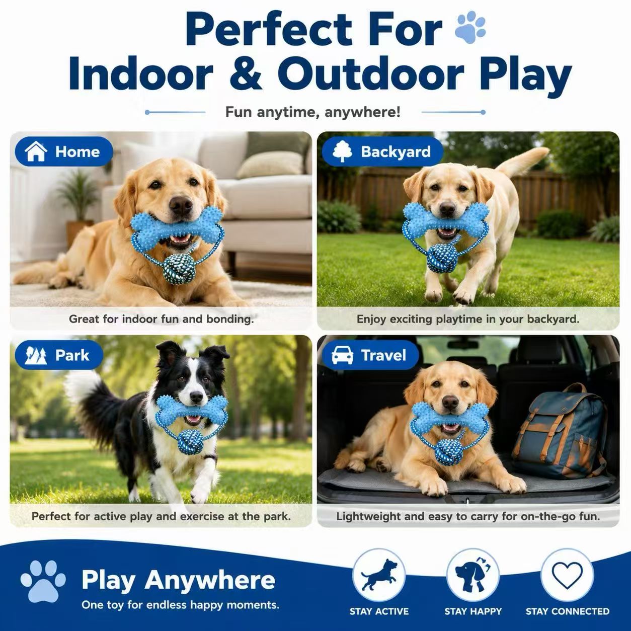 Dog Rope Toy Aggressive Chewers - 噛む力が強い犬向けの耐久性のあるおもちゃ。骨型、ロープ型、ボール型。子犬の歯が生え変わる時期に最適。小型犬から中型犬まで。歯のケア、引っ張り遊び、キャッチボールに。