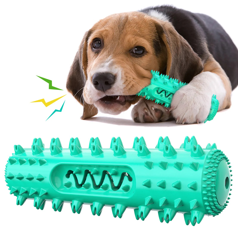 音が鳴る犬用おもちゃ、歯磨き用、ギザギザの歯ブラシ、臼歯用、 - Rubber Treat Dispensing Dog Toy のレビューと価格