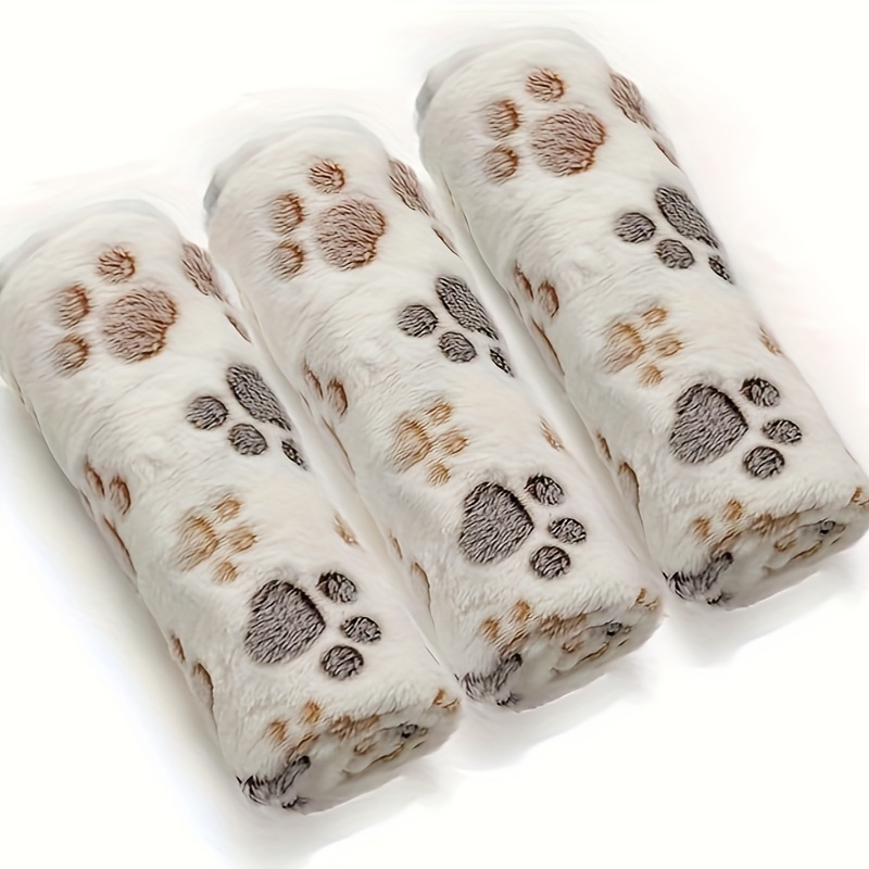 1/3枚セット かわいいペット用ブランケット 肉球柄プリント - Pet Beds のレビューと価格