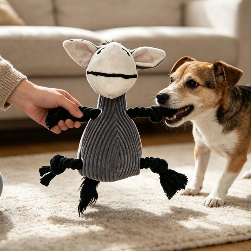 ペット用ロバのキャラクターぬいぐるみ。鳴るおもちゃ付きで壊れ - Indestructible Dog Chew Toy のレビューと価格