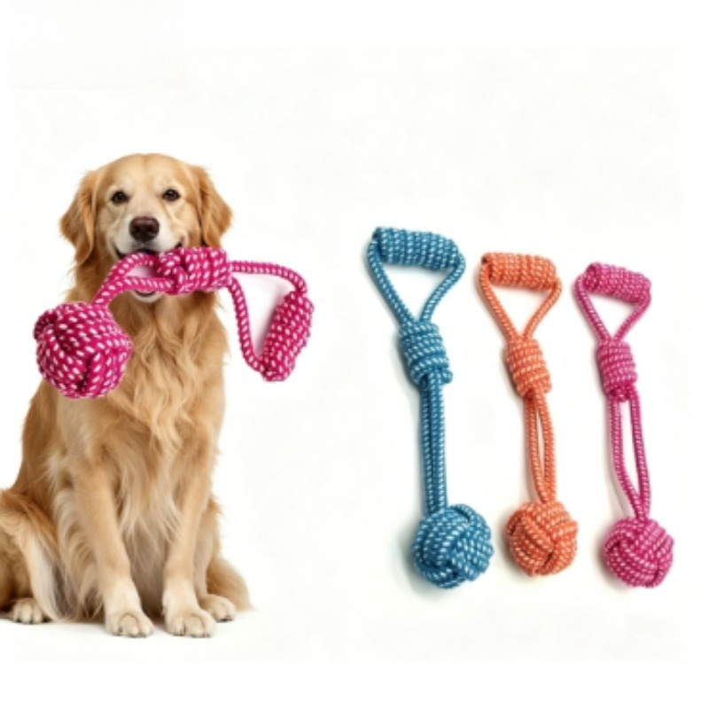 1個入り テニスボール付き結び目付き噛み玩具、中型・大型の攻 - Dog Rope Toy Aggressive Chewers のレビューと価格