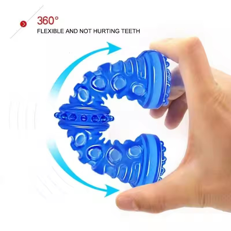 きしむ音がするゴム製犬用噛み玩具、耐噛み性歯ブラシボーン、イ - Teeth Cleaning Dog Chew Bone のレビューと価格