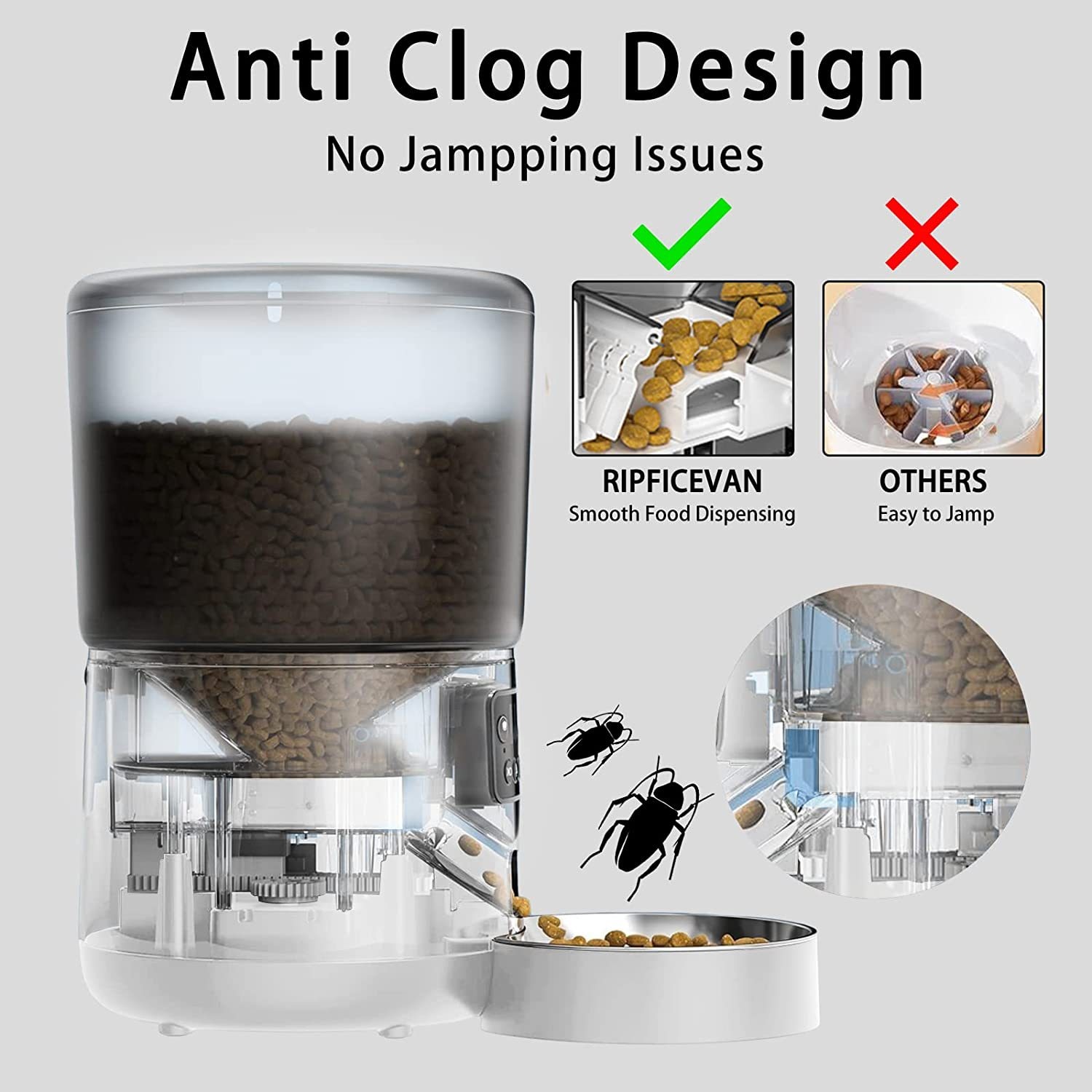 ペット用自動給餌器 4L スマートアプリ対応 リモート操作  - Pet Feeders のレビューと価格