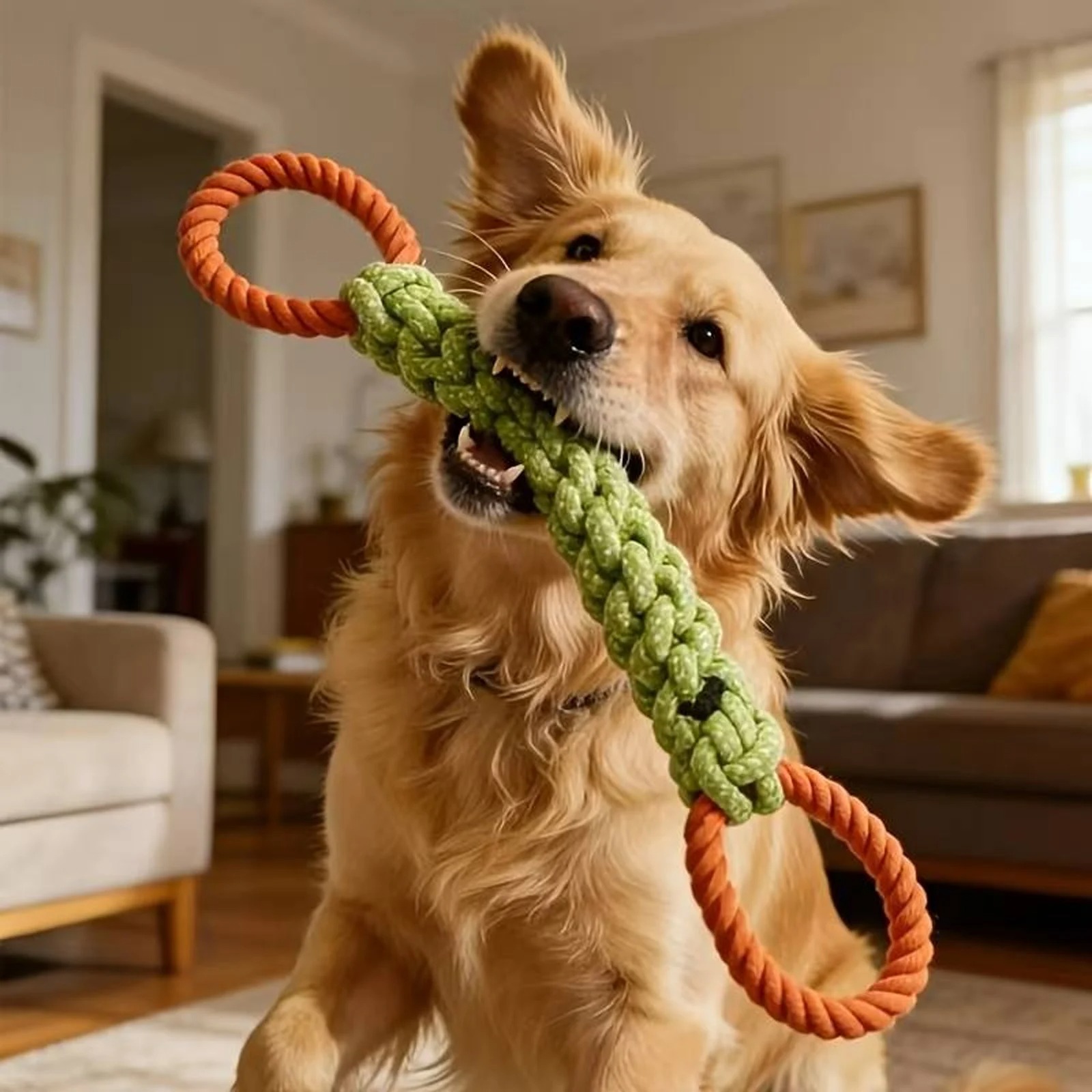 丈夫な犬用ロープ結び目おもちゃ、犬用噛むロープおもちゃ、ペッ - Indestructible Dog Chew Toy のレビューと価格