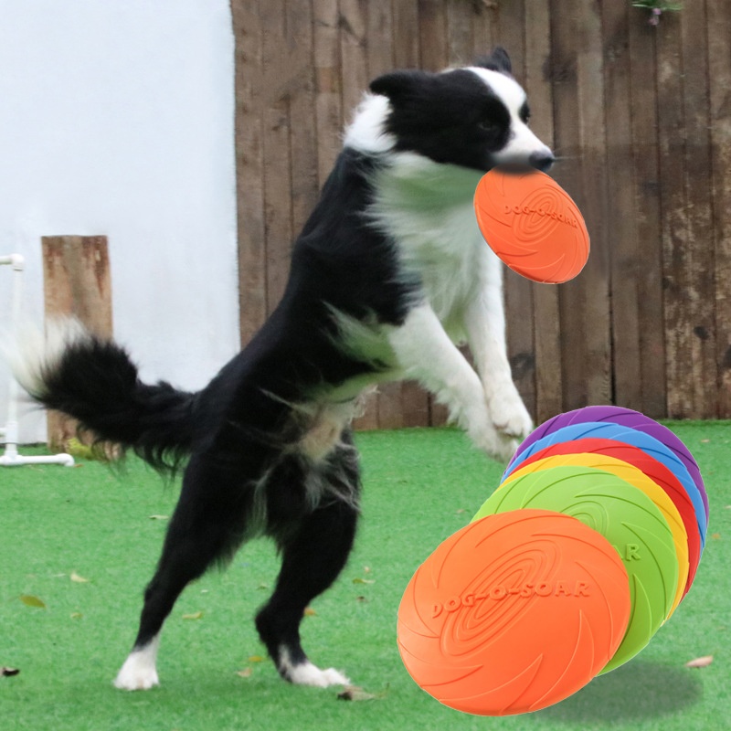 犬と猫のためのインタラクティブなシリコン製フライングソーサー - Flying Disc Dog Training Toy のレビューと価格
