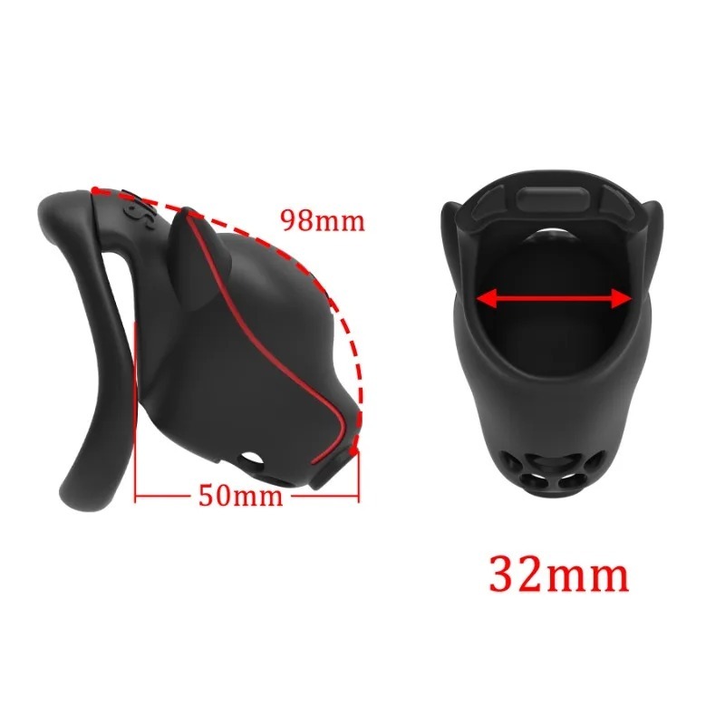 男性用貞操帯アップグレード版犬型貞操ロック、通気性軽量コック - Dog Toys のレビューと価格