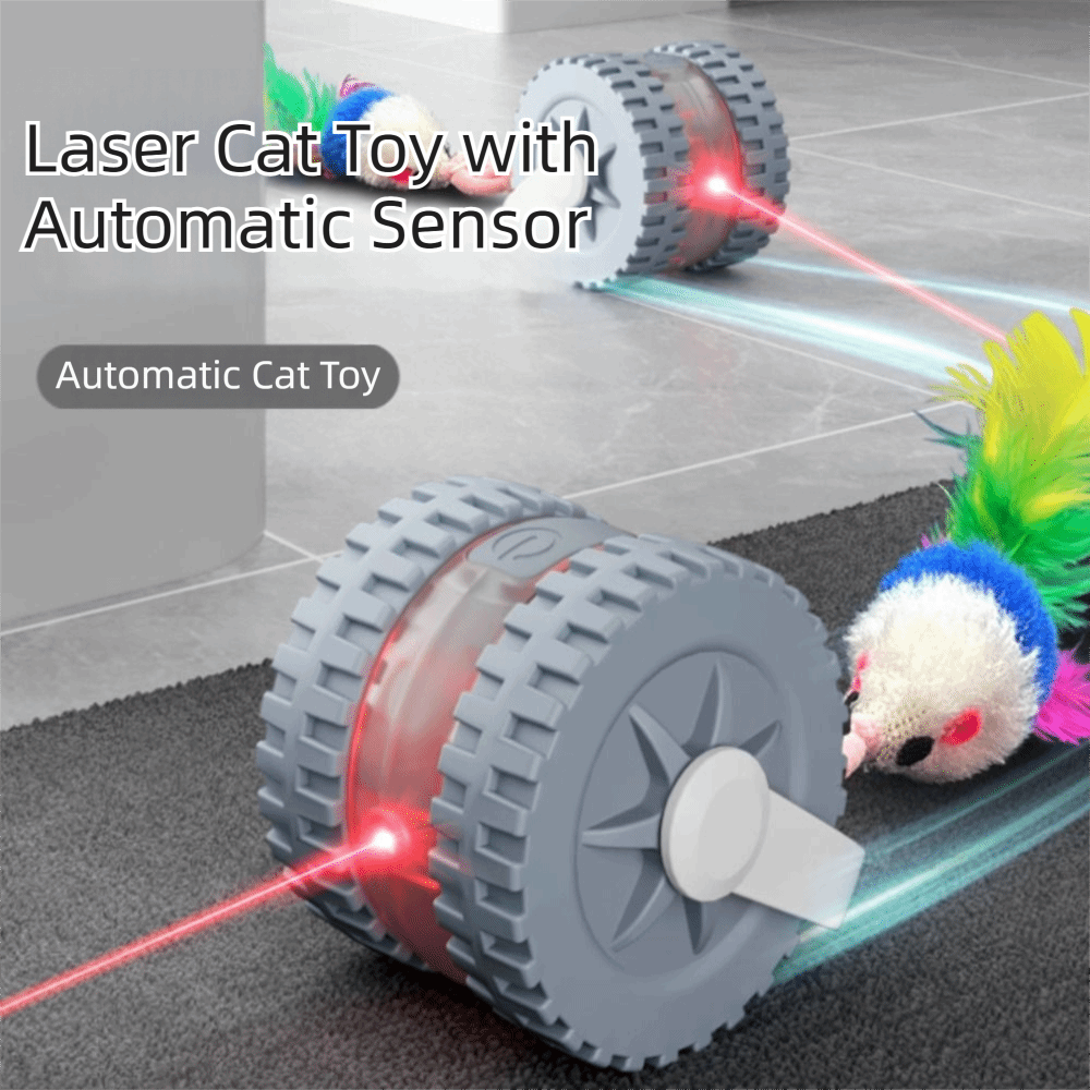 マウスの尻尾型赤外線レーザーおもちゃ、静音回転USB電源式自 - Laser Pointer Cat Toy Automatic のレビューと価格