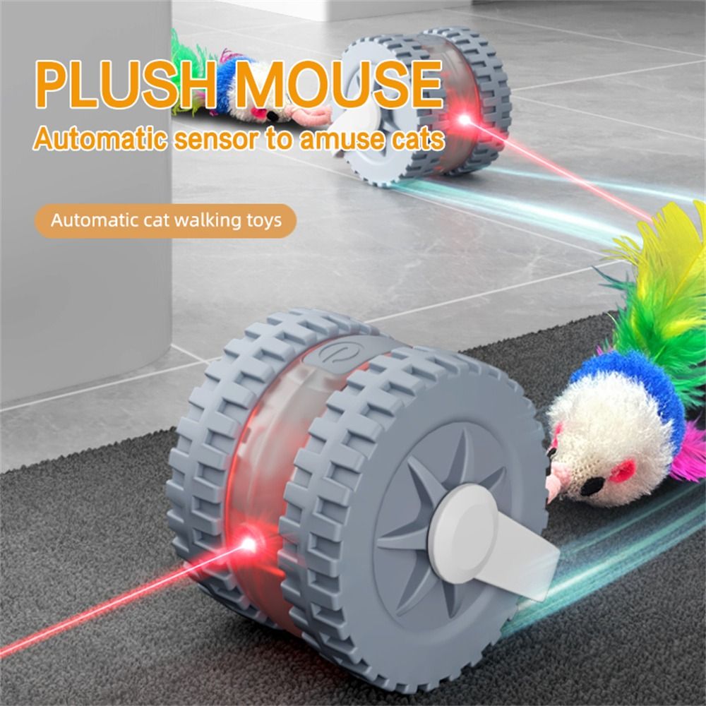 マウスの尻尾型赤外線レーザーおもちゃ、静音回転USB電源式自 - Laser Pointer Cat Toy Automatic のレビューと価格