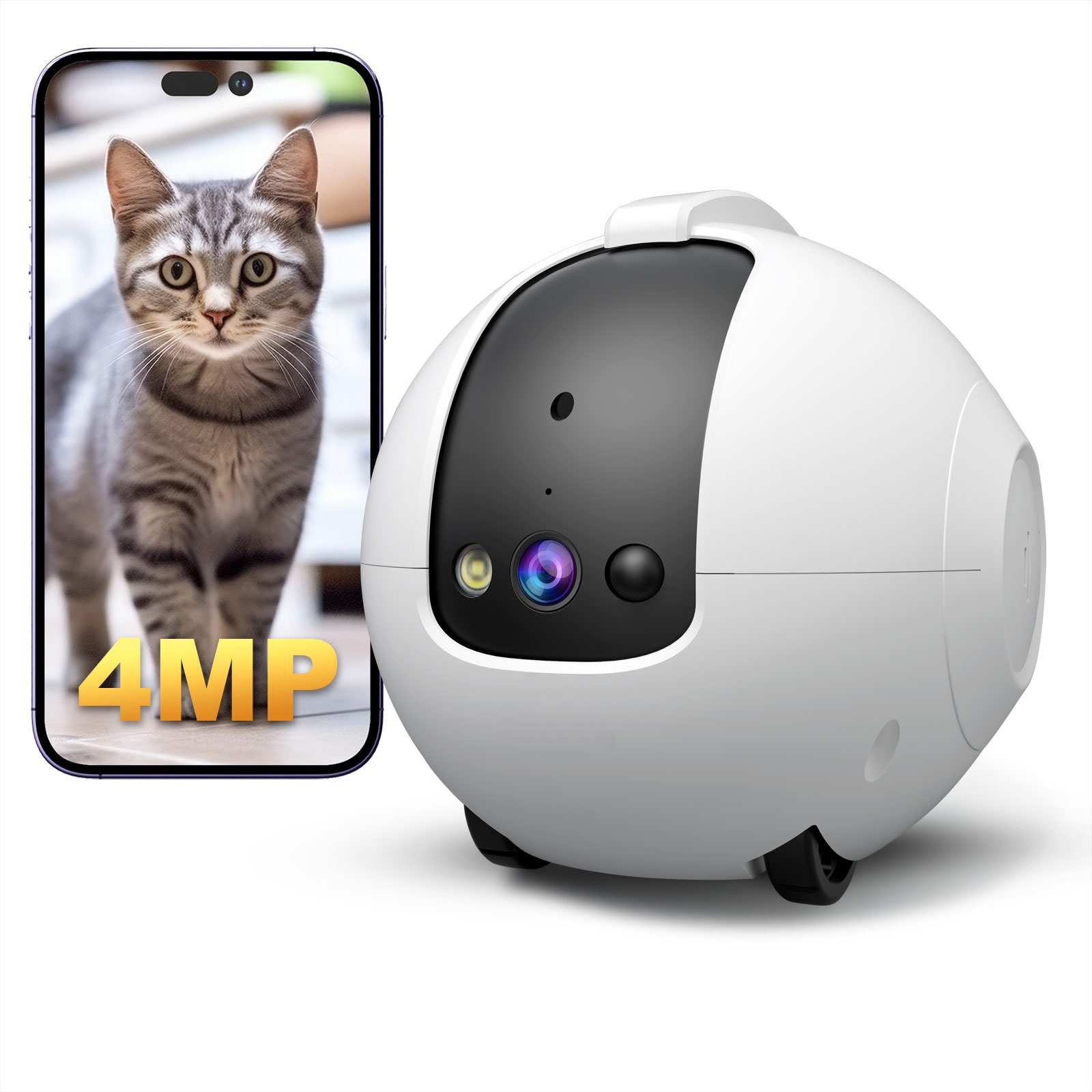 ペット用カメラロボット 4MP、双方向音声対応、2.4GHz - Dog Toys のレビューと価格
