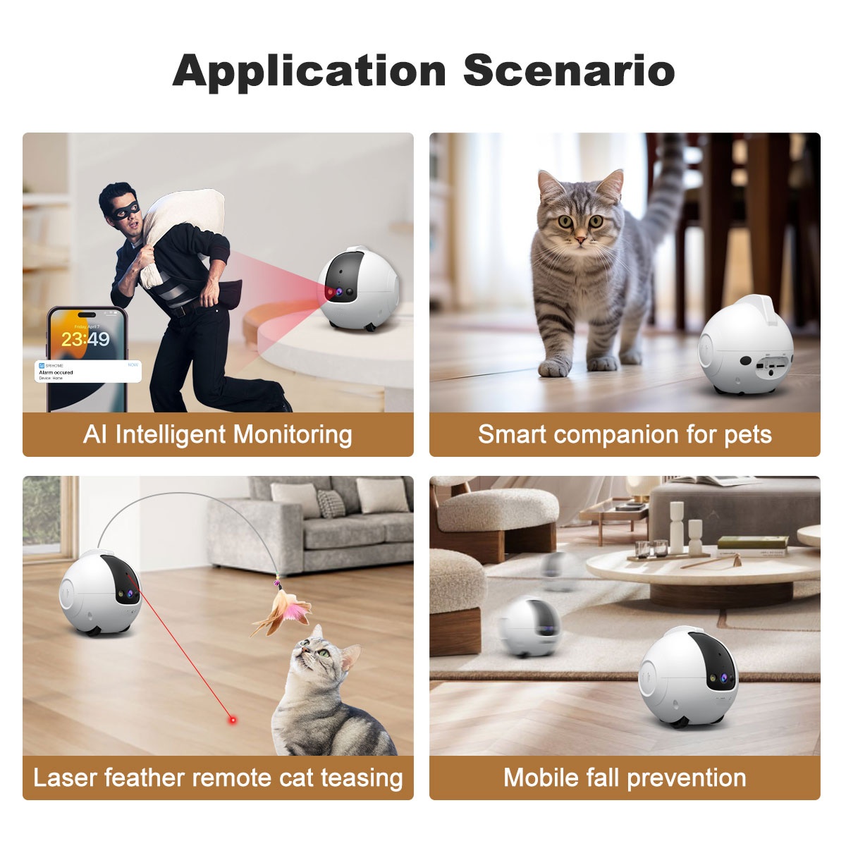ペット用カメラロボット 4MP、双方向音声対応、2.4GHz - Dog Toys のレビューと価格