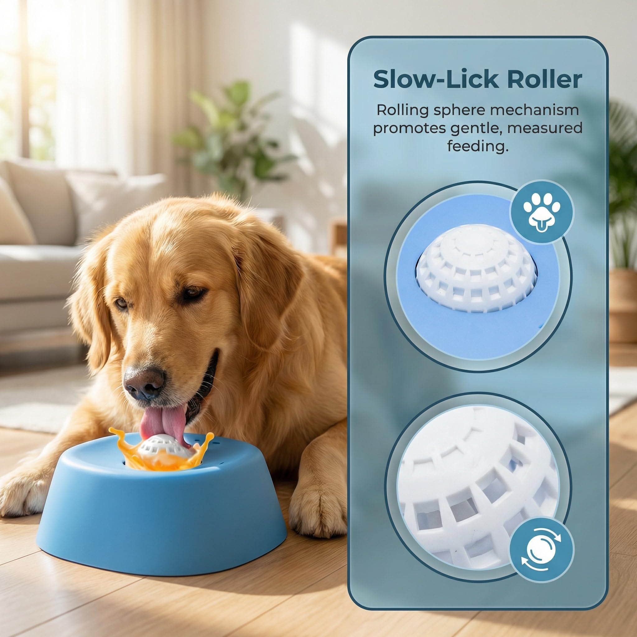 犬用リックボウル、液体用スローフィーダー、ローリングボール付 - Dog Puzzle Feeder Toy のレビューと価格